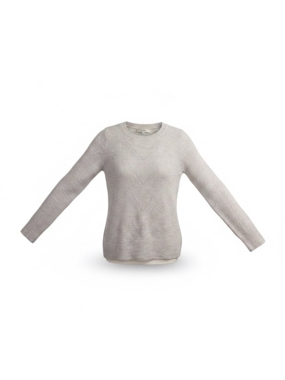 Loft Womens Heather Gray Cable Knit Pullover Sweater Size S